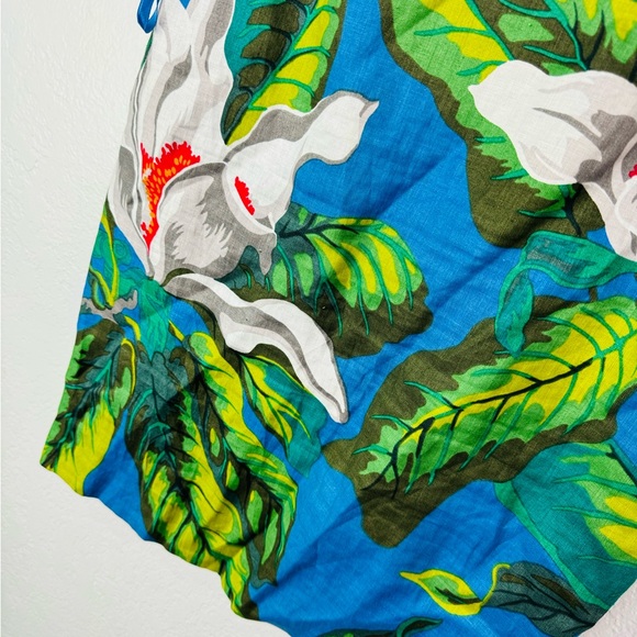 Ellen Tracy Lina Allard Linen Tropical Floral Blue Blazer Skirt Set - Picture 11 of 15